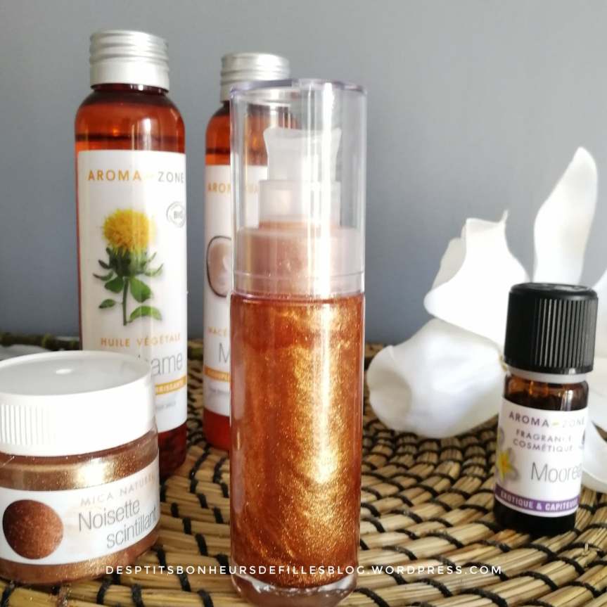 Recette huile pailletée maison