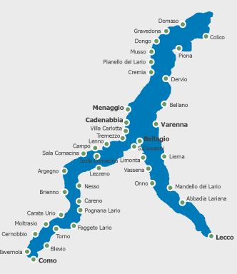 carte du lac de come