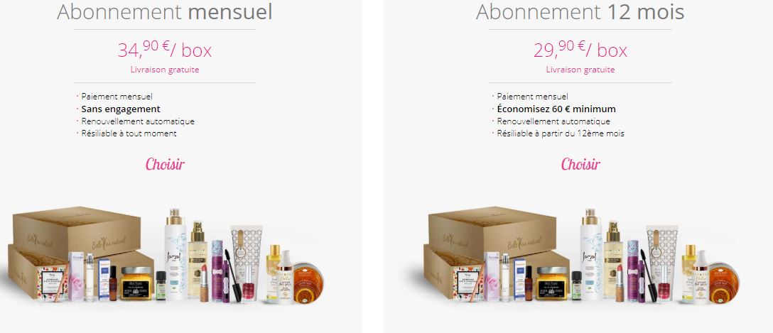Abonnement box belle au naturel code promo