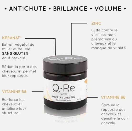 Complement alimentaire pour cheveux anti chute et volume