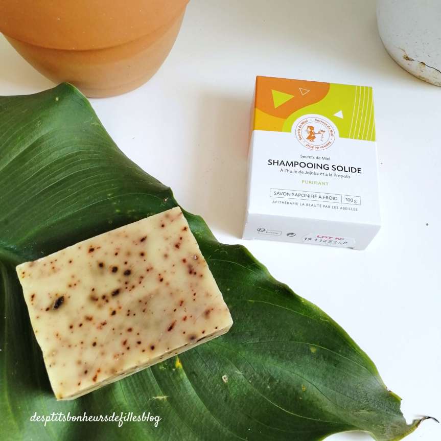 Shampoing solide purifiant jojoba et propolis Secrets de Miel Avis