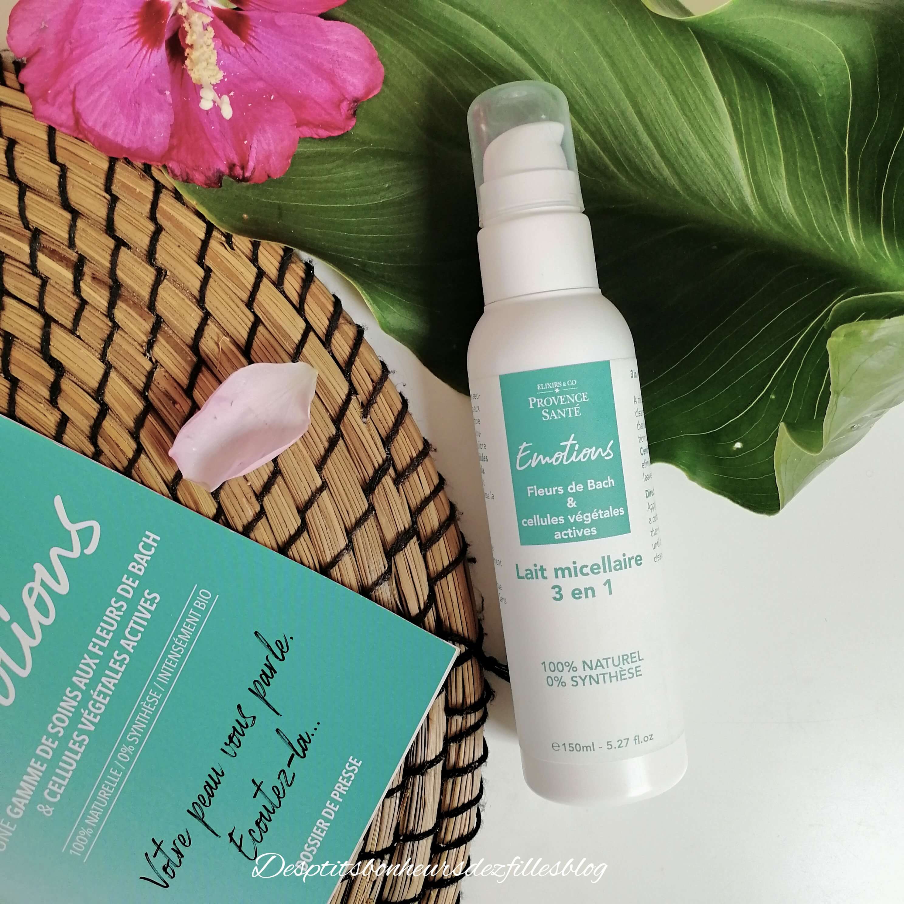 Lait micellaire bio demaquillant aux fleurs de bach Elixirs Co