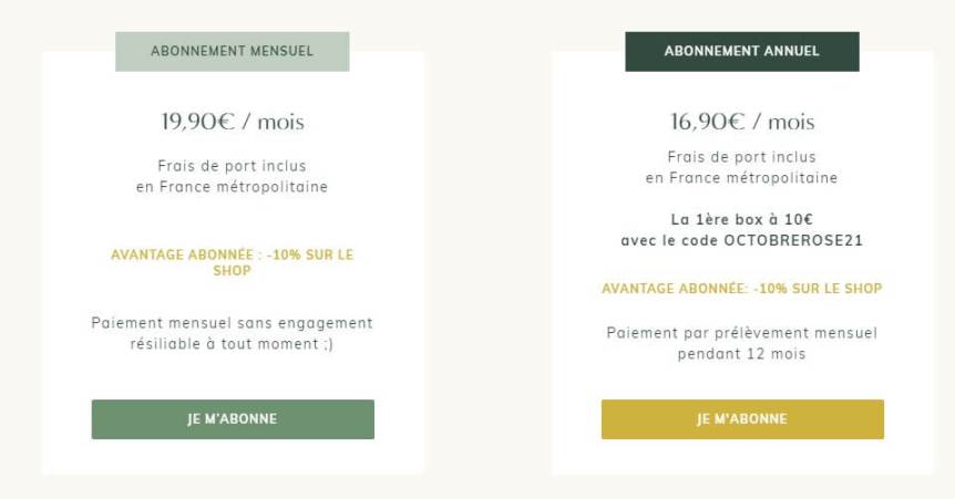 Box Beauté sans engagement pas chere