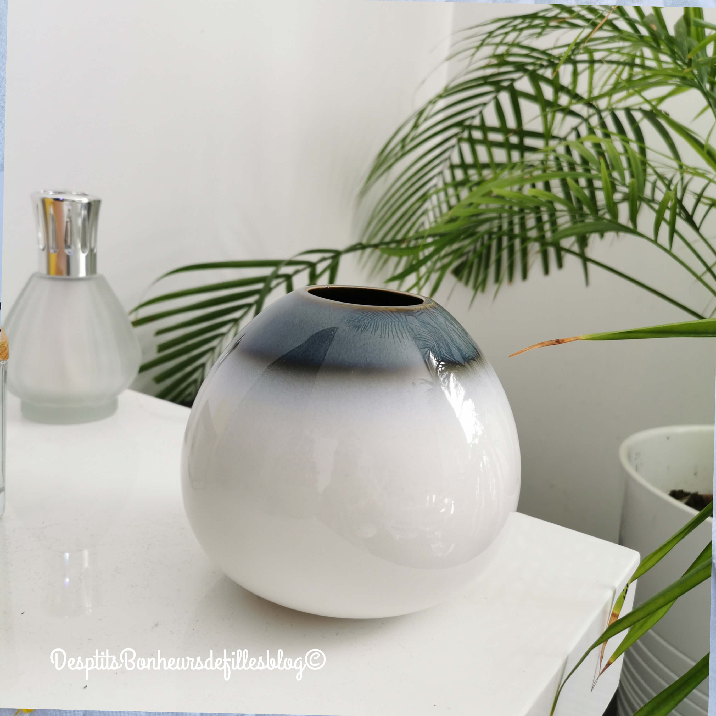 vase villeroy et boch poterie bleu