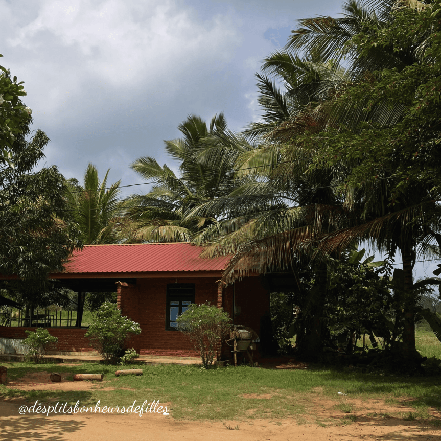 Paysage du Sri Lanka Maison en brique avec toit rouge