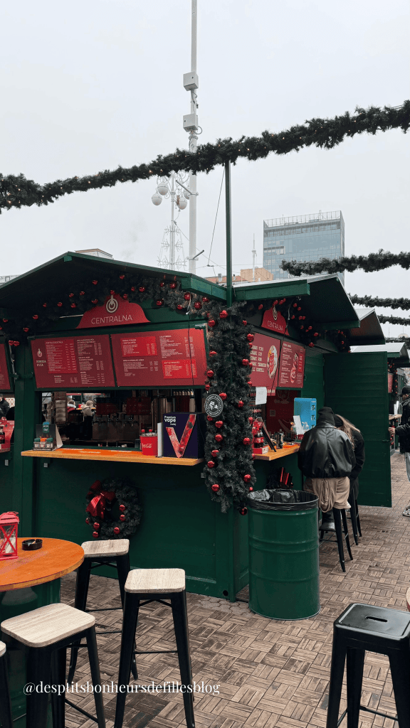 Stand au marché de Noel de Zagreb Croatie