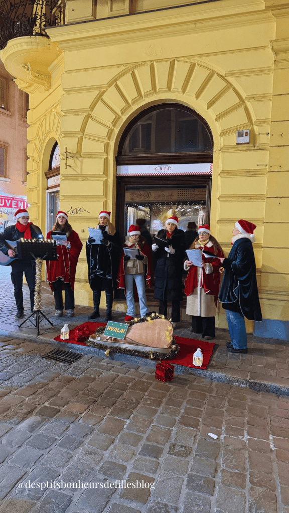 chorale de Noel dans les rues de Zagreb 