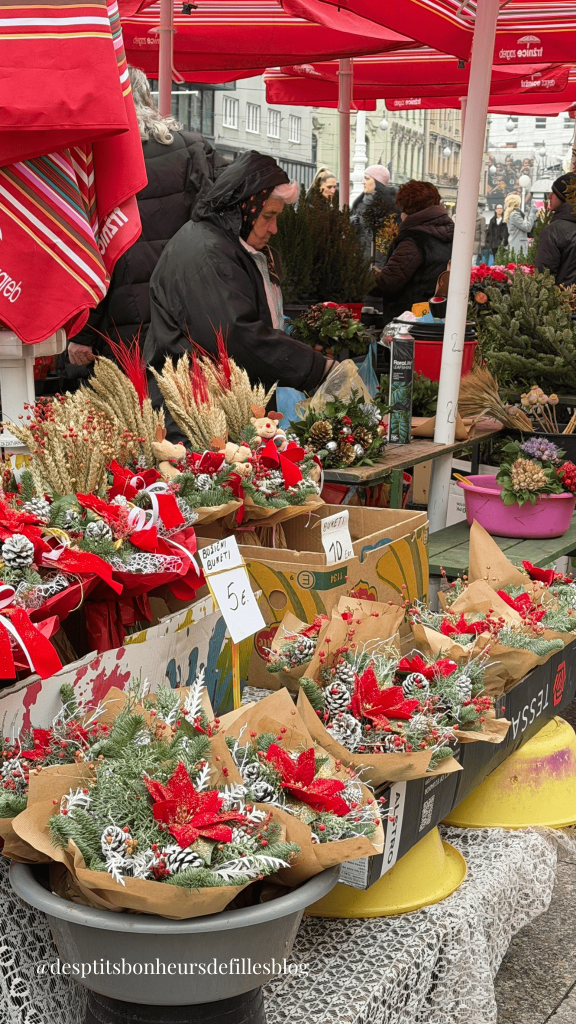 marché aux fleurs à Zagreb